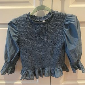 Zara blue fitted top